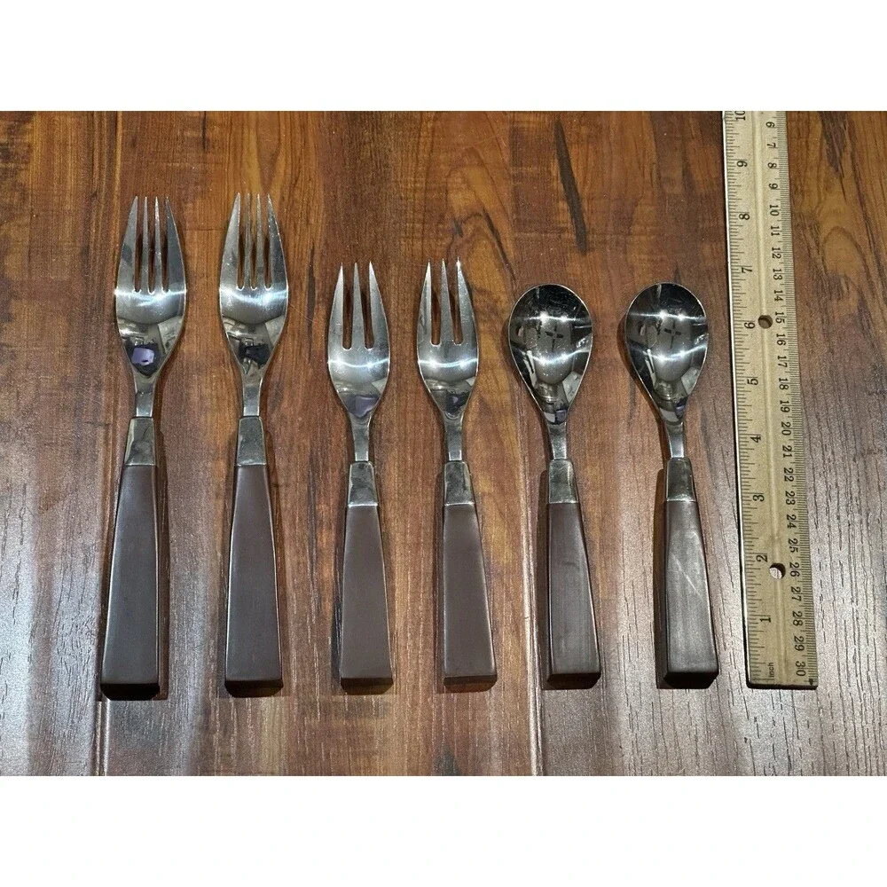 6 x Vintage MCM Towle Supreme Cutlery Stainless Steel Japan Spoon & Fork Set